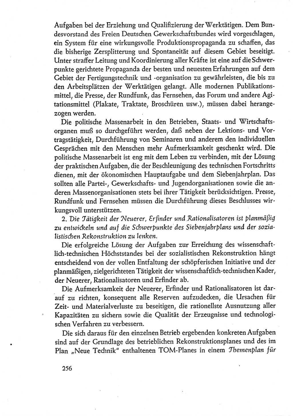 Dokumente der Sozialistischen Einheitspartei Deutschlands (SED) [Deutsche Demokratische Republik (DDR)] 1960-1961, Seite 256 (Dok. SED DDR 1960-1961, S. 256)