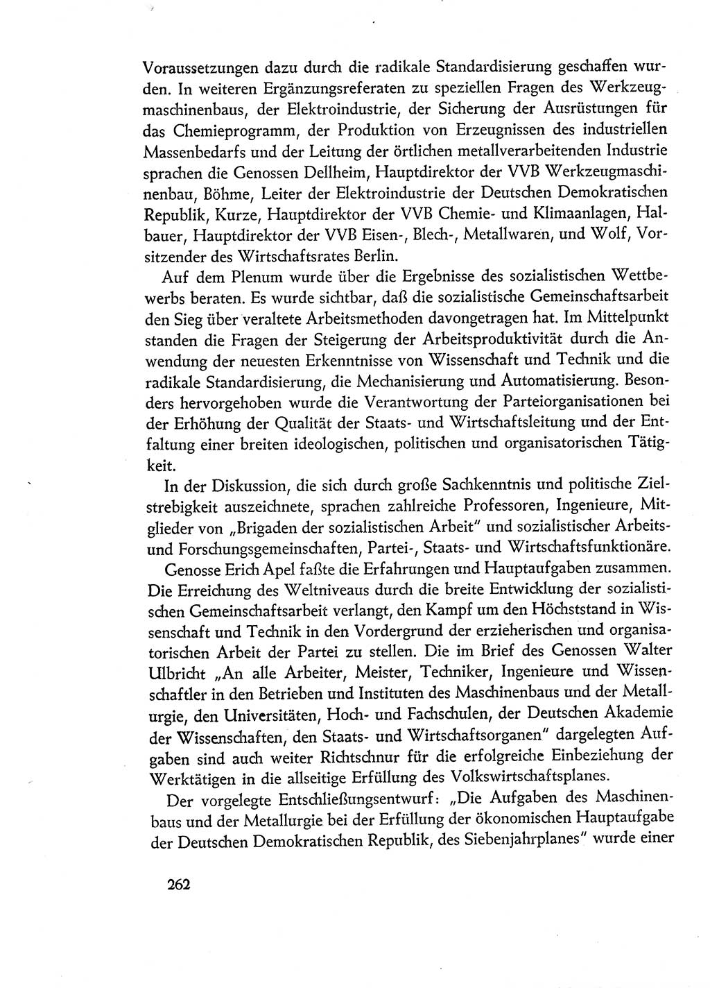 Dokumente der Sozialistischen Einheitspartei Deutschlands (SED) [Deutsche Demokratische Republik (DDR)] 1960-1961, Seite 262 (Dok. SED DDR 1960-1961, S. 262)