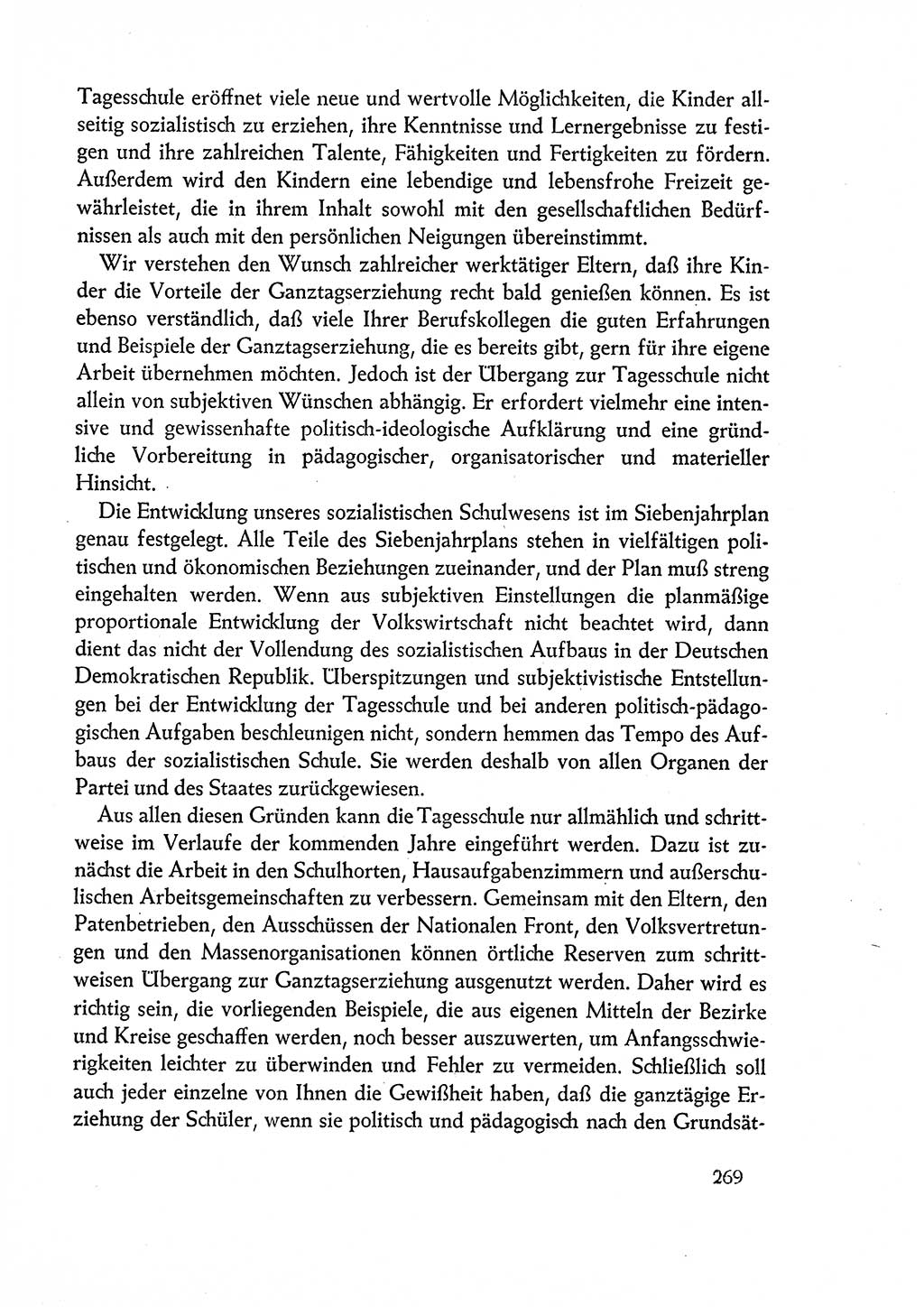 Dokumente der Sozialistischen Einheitspartei Deutschlands (SED) [Deutsche Demokratische Republik (DDR)] 1960-1961, Seite 269 (Dok. SED DDR 1960-1961, S. 269)