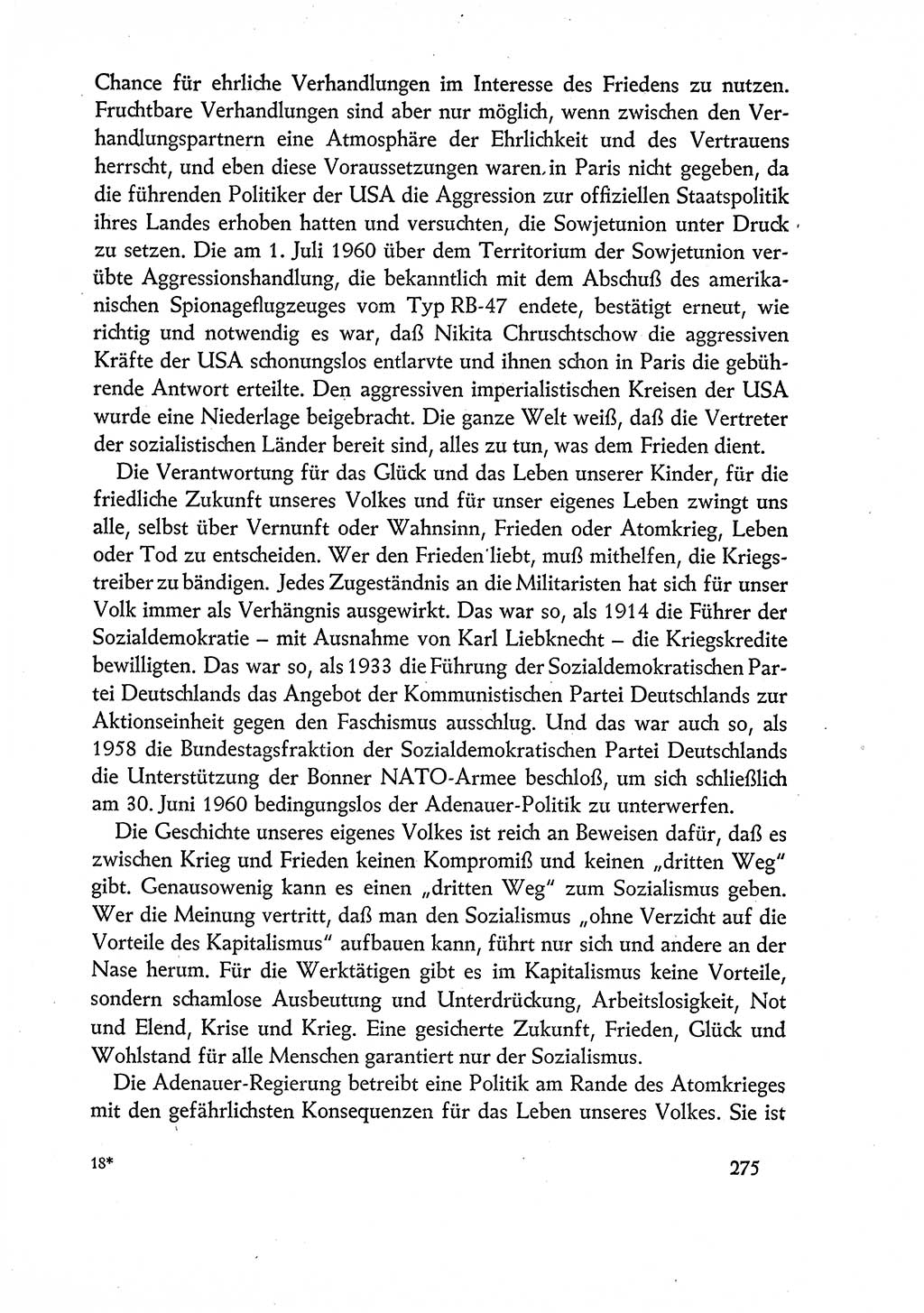Dokumente der Sozialistischen Einheitspartei Deutschlands (SED) [Deutsche Demokratische Republik (DDR)] 1960-1961, Seite 275 (Dok. SED DDR 1960-1961, S. 275)