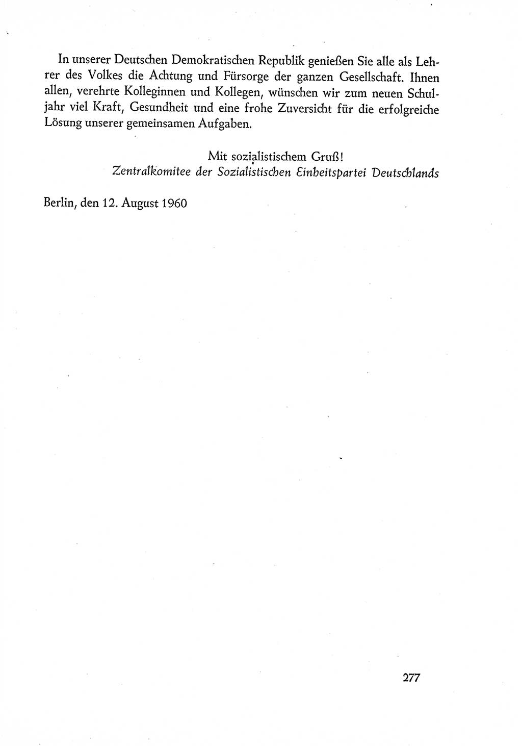 Dokumente der Sozialistischen Einheitspartei Deutschlands (SED) [Deutsche Demokratische Republik (DDR)] 1960-1961, Seite 277 (Dok. SED DDR 1960-1961, S. 277)