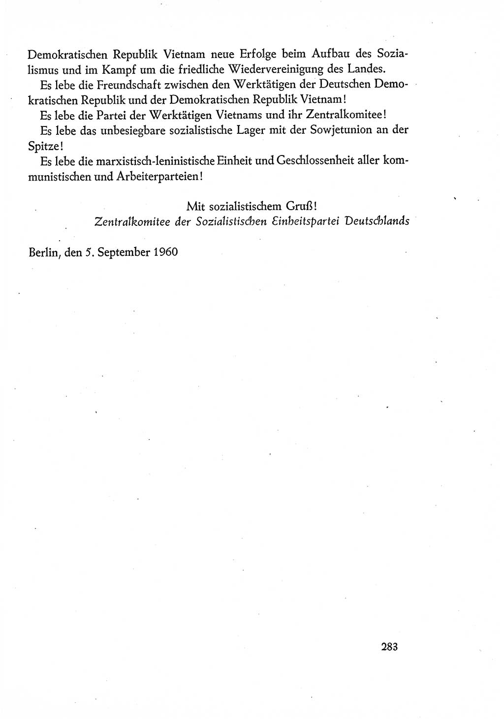 Dokumente der Sozialistischen Einheitspartei Deutschlands (SED) [Deutsche Demokratische Republik (DDR)] 1960-1961, Seite 283 (Dok. SED DDR 1960-1961, S. 283)