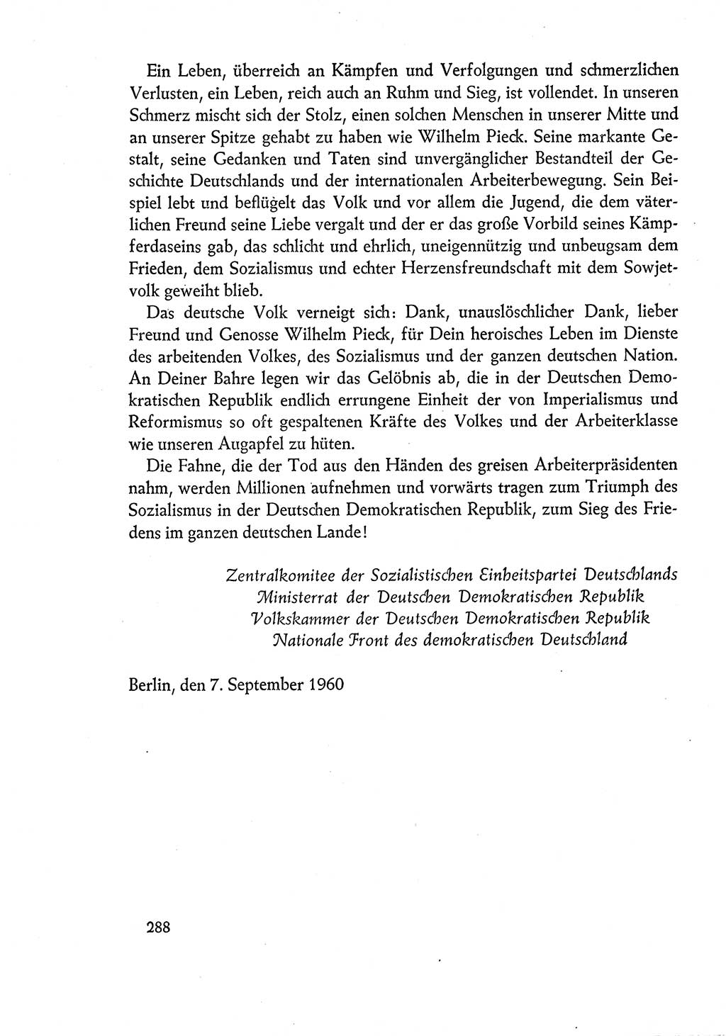 Dokumente der Sozialistischen Einheitspartei Deutschlands (SED) [Deutsche Demokratische Republik (DDR)] 1960-1961, Seite 288 (Dok. SED DDR 1960-1961, S. 288)