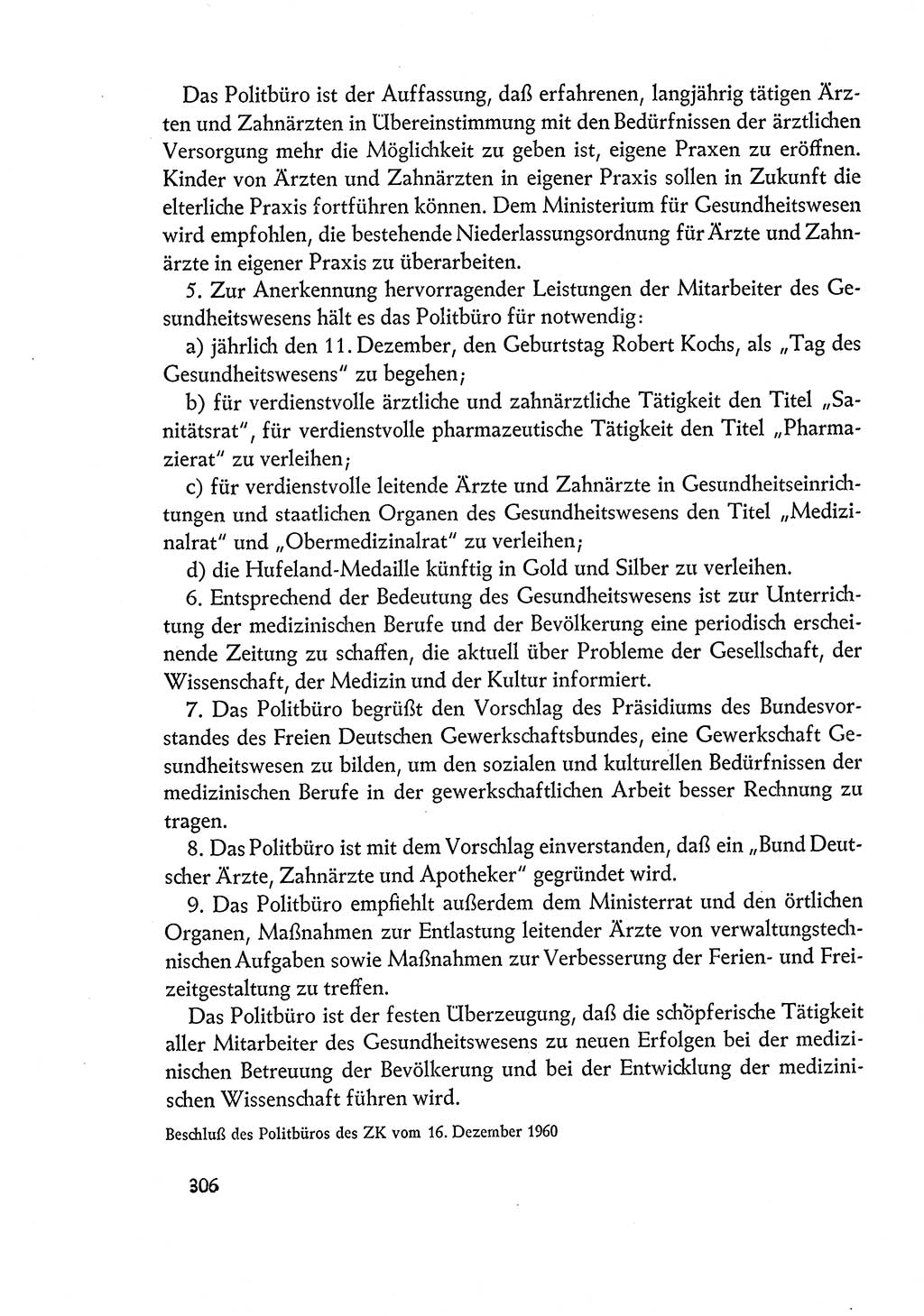 Dokumente der Sozialistischen Einheitspartei Deutschlands (SED) [Deutsche Demokratische Republik (DDR)] 1960-1961, Seite 306 (Dok. SED DDR 1960-1961, S. 306)