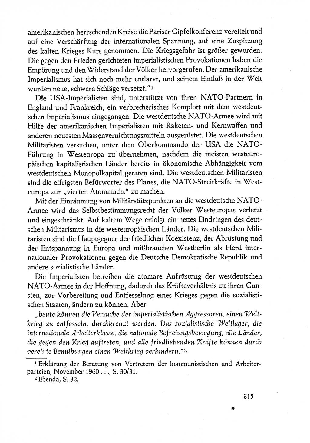 Dokumente der Sozialistischen Einheitspartei Deutschlands (SED) [Deutsche Demokratische Republik (DDR)] 1960-1961, Seite 315 (Dok. SED DDR 1960-1961, S. 315)