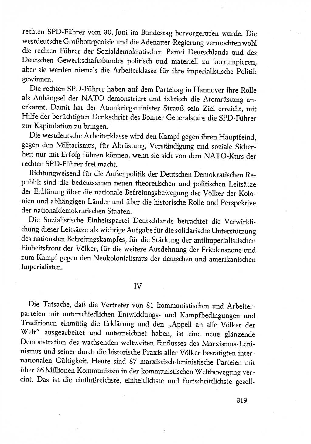 Dokumente der Sozialistischen Einheitspartei Deutschlands (SED) [Deutsche Demokratische Republik (DDR)] 1960-1961, Seite 319 (Dok. SED DDR 1960-1961, S. 319)
