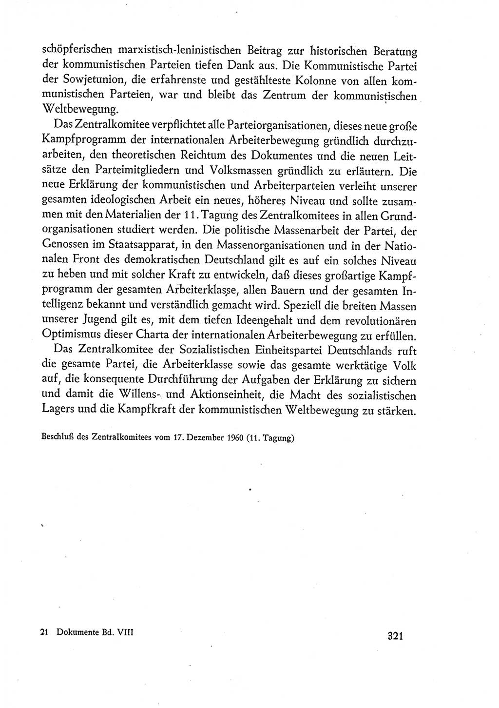 Dokumente der Sozialistischen Einheitspartei Deutschlands (SED) [Deutsche Demokratische Republik (DDR)] 1960-1961, Seite 321 (Dok. SED DDR 1960-1961, S. 321)