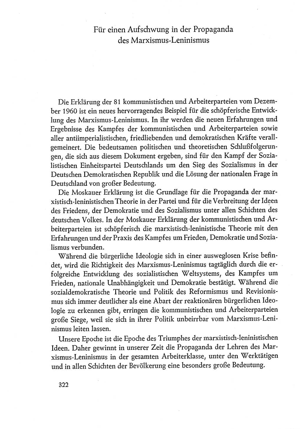 Dokumente der Sozialistischen Einheitspartei Deutschlands (SED) [Deutsche Demokratische Republik (DDR)] 1960-1961, Seite 322 (Dok. SED DDR 1960-1961, S. 322)