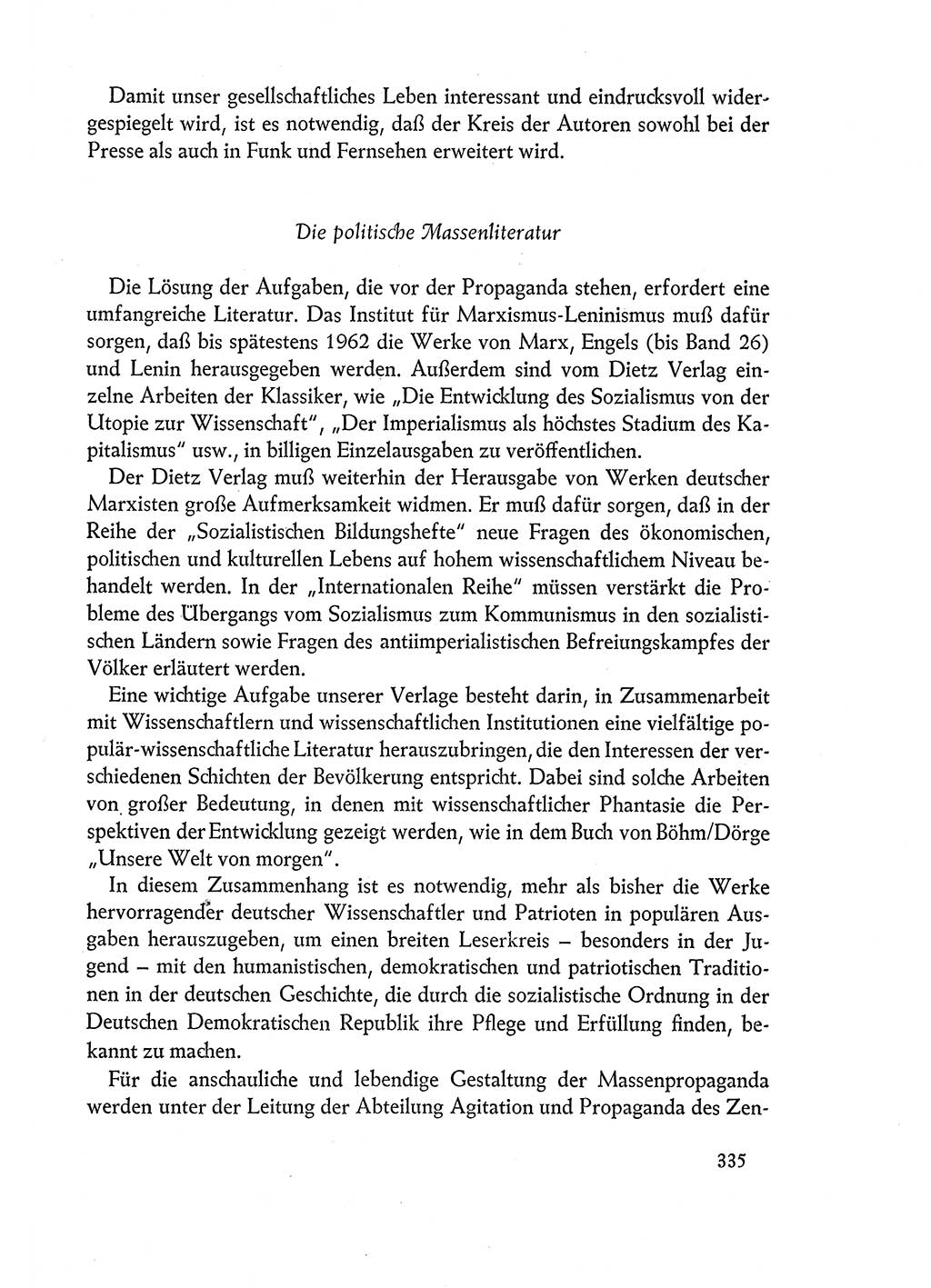 Dokumente der Sozialistischen Einheitspartei Deutschlands (SED) [Deutsche Demokratische Republik (DDR)] 1960-1961, Seite 335 (Dok. SED DDR 1960-1961, S. 335)