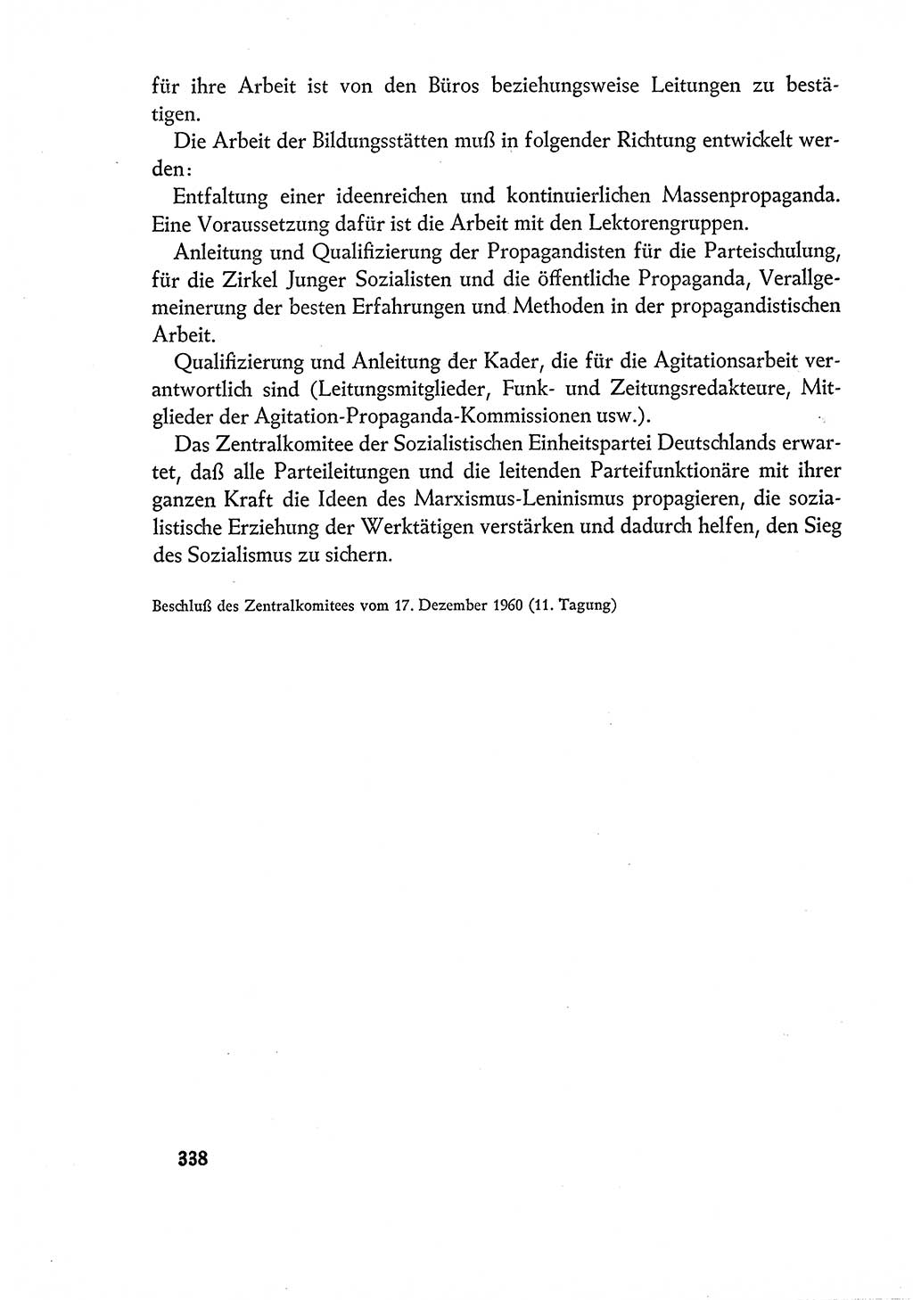 Dokumente der Sozialistischen Einheitspartei Deutschlands (SED) [Deutsche Demokratische Republik (DDR)] 1960-1961, Seite 338 (Dok. SED DDR 1960-1961, S. 338)