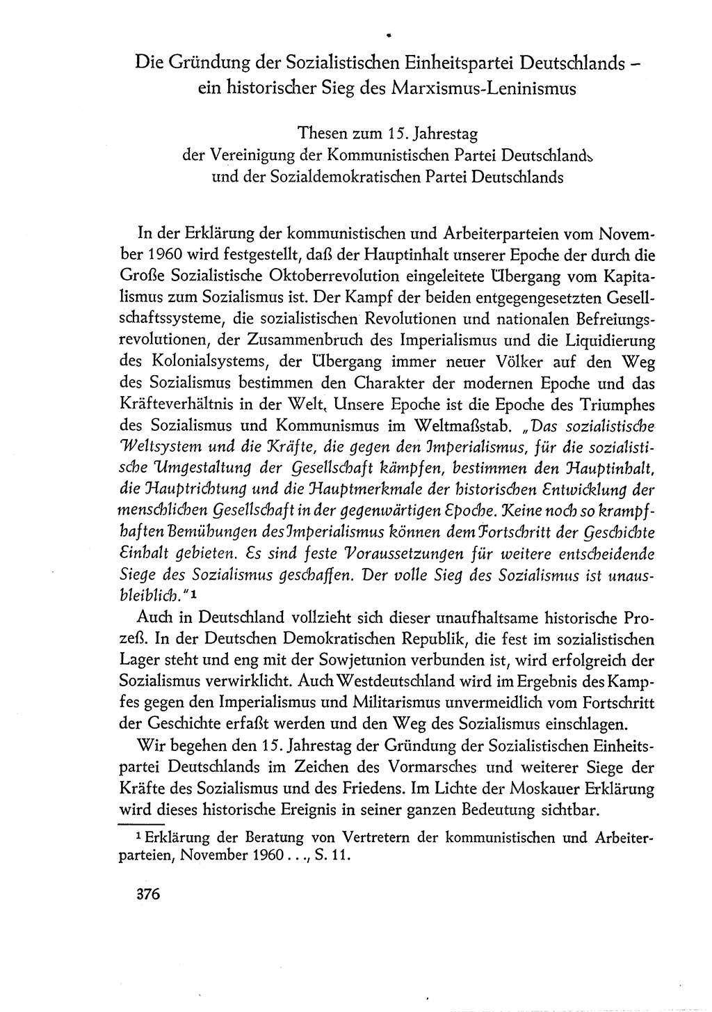 Dokumente der Sozialistischen Einheitspartei Deutschlands (SED) [Deutsche Demokratische Republik (DDR)] 1960-1961, Seite 376 (Dok. SED DDR 1960-1961, S. 376)