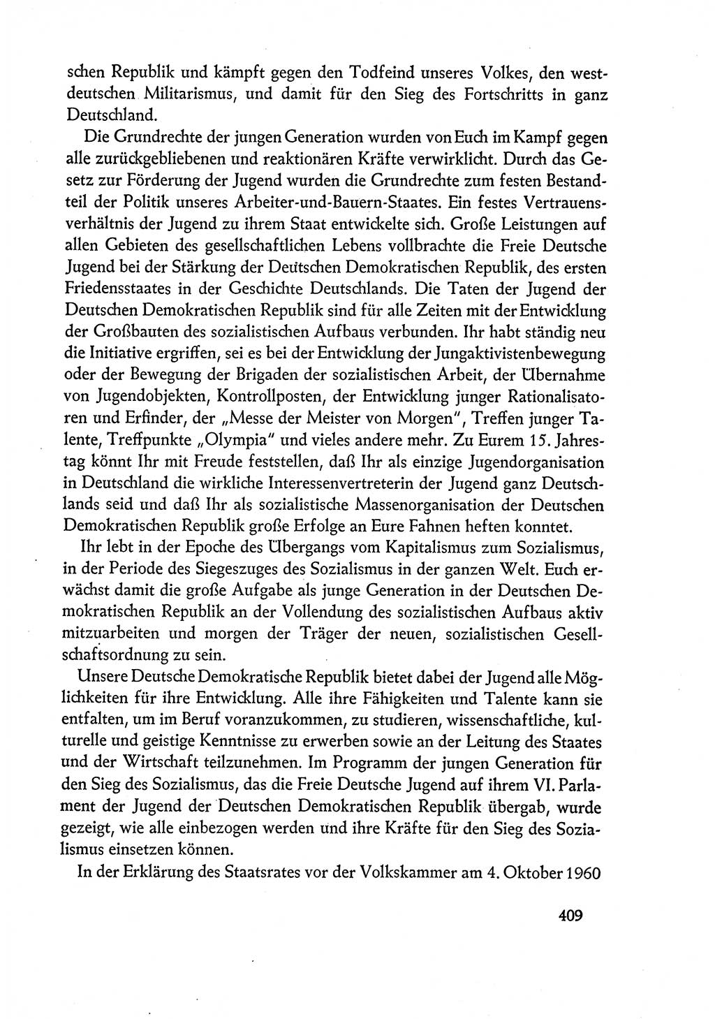 Dokumente der Sozialistischen Einheitspartei Deutschlands (SED) [Deutsche Demokratische Republik (DDR)] 1960-1961, Seite 409 (Dok. SED DDR 1960-1961, S. 409)