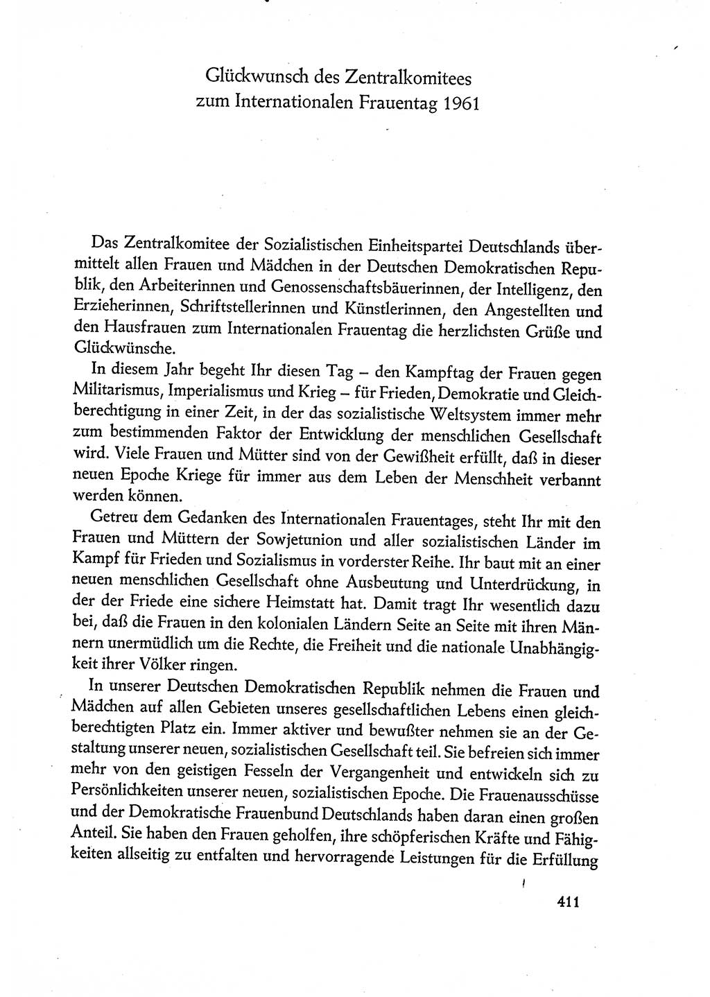 Dokumente der Sozialistischen Einheitspartei Deutschlands (SED) [Deutsche Demokratische Republik (DDR)] 1960-1961, Seite 411 (Dok. SED DDR 1960-1961, S. 411)
