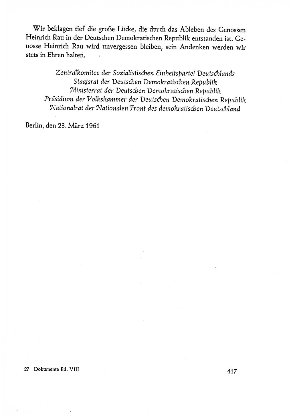 Dokumente der Sozialistischen Einheitspartei Deutschlands (SED) [Deutsche Demokratische Republik (DDR)] 1960-1961, Seite 417 (Dok. SED DDR 1960-1961, S. 417)