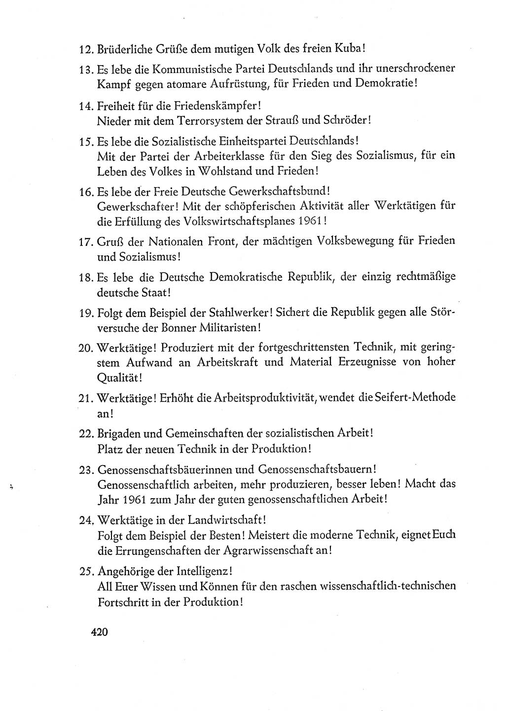 Dokumente der Sozialistischen Einheitspartei Deutschlands (SED) [Deutsche Demokratische Republik (DDR)] 1960-1961, Seite 420 (Dok. SED DDR 1960-1961, S. 420)