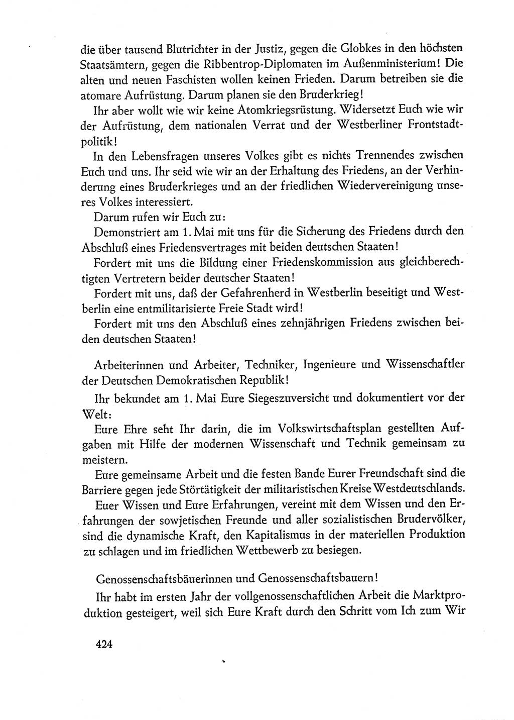 Dokumente der Sozialistischen Einheitspartei Deutschlands (SED) [Deutsche Demokratische Republik (DDR)] 1960-1961, Seite 424 (Dok. SED DDR 1960-1961, S. 424)
