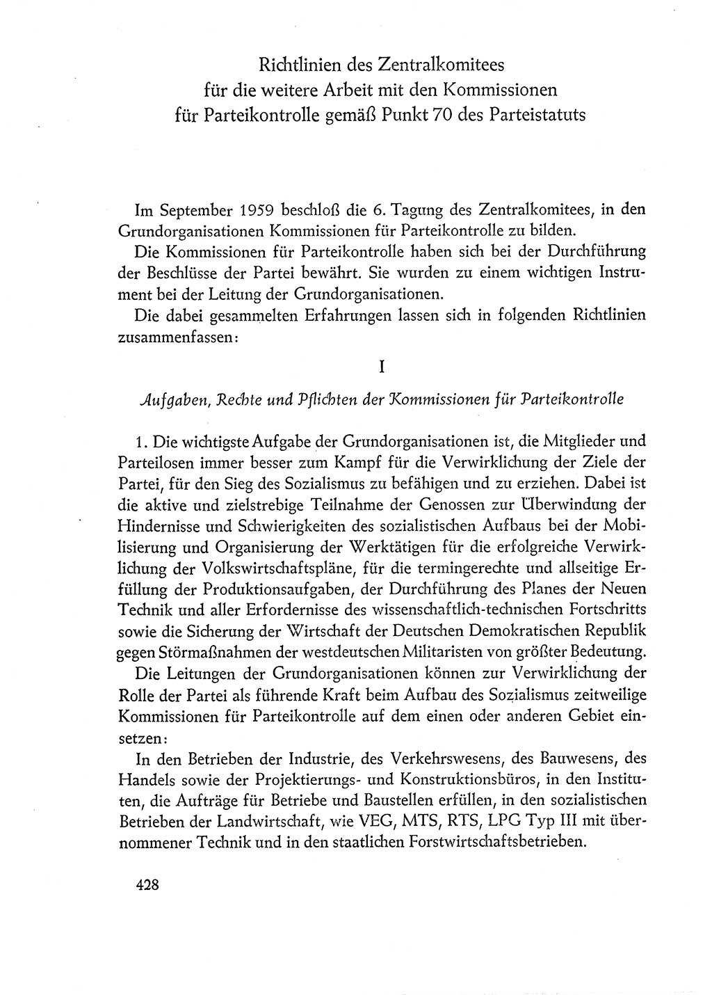 Dokumente der Sozialistischen Einheitspartei Deutschlands (SED) [Deutsche Demokratische Republik (DDR)] 1960-1961, Seite 428 (Dok. SED DDR 1960-1961, S. 428)
