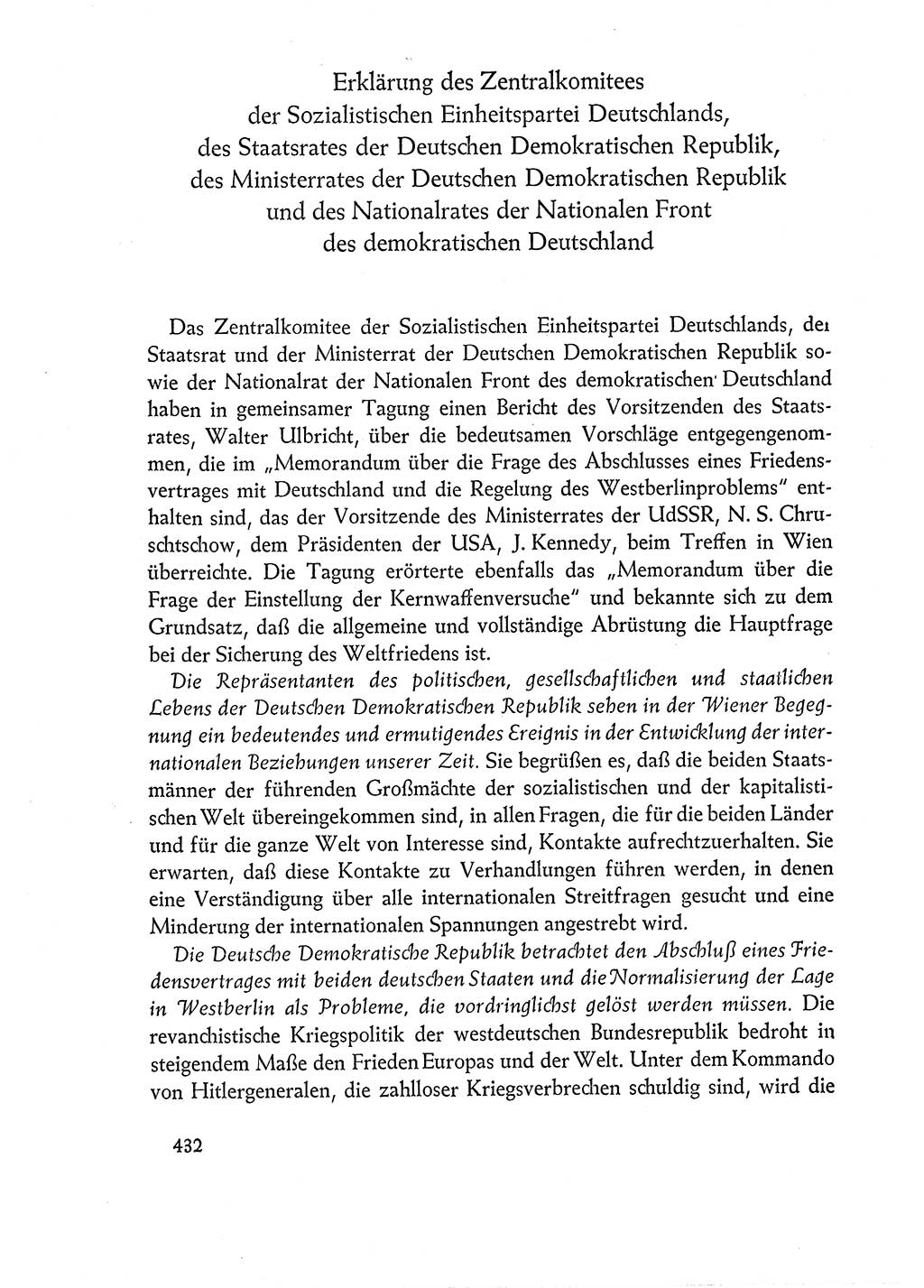 Dokumente der Sozialistischen Einheitspartei Deutschlands (SED) [Deutsche Demokratische Republik (DDR)] 1960-1961, Seite 432 (Dok. SED DDR 1960-1961, S. 432)