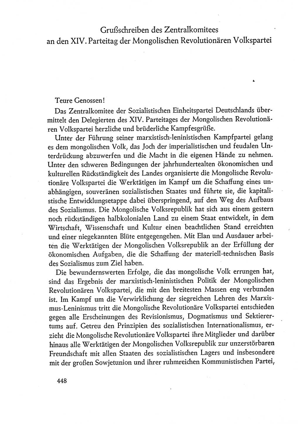 Dokumente der Sozialistischen Einheitspartei Deutschlands (SED) [Deutsche Demokratische Republik (DDR)] 1960-1961, Seite 448 (Dok. SED DDR 1960-1961, S. 448)