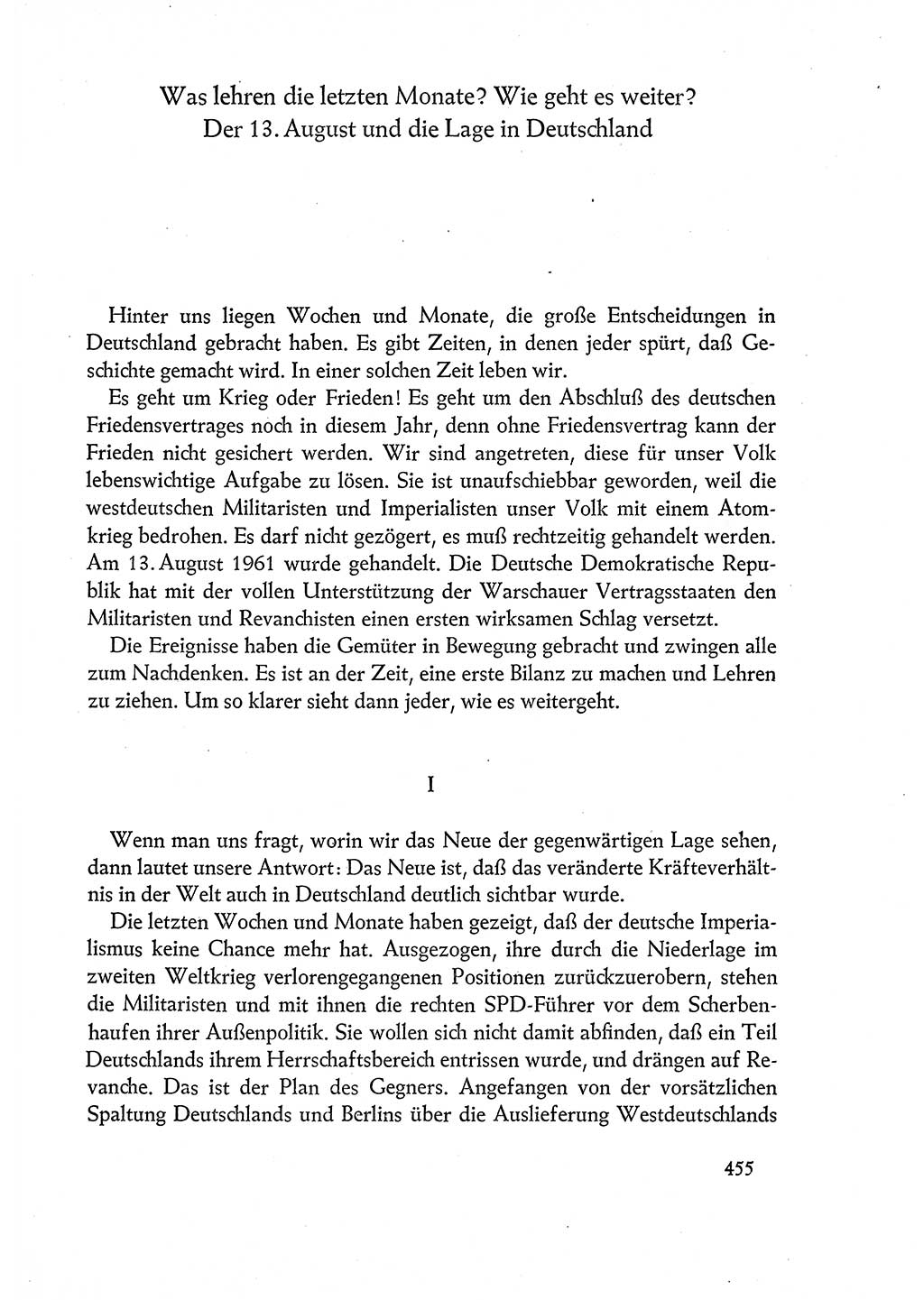 Dokumente der Sozialistischen Einheitspartei Deutschlands (SED) [Deutsche Demokratische Republik (DDR)] 1960-1961, Seite 455 (Dok. SED DDR 1960-1961, S. 455)