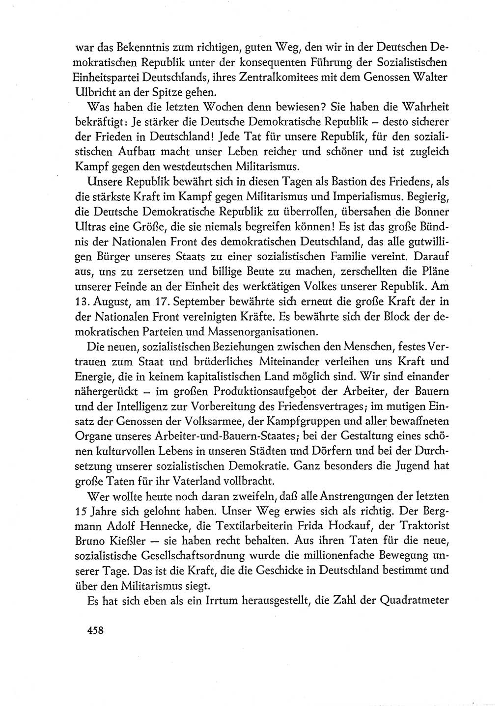 Dokumente der Sozialistischen Einheitspartei Deutschlands (SED) [Deutsche Demokratische Republik (DDR)] 1960-1961, Seite 458 (Dok. SED DDR 1960-1961, S. 458)