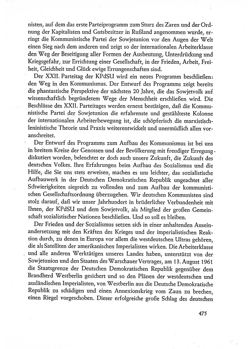Dokumente der Sozialistischen Einheitspartei Deutschlands (SED) [Deutsche Demokratische Republik (DDR)] 1960-1961, Seite 475 (Dok. SED DDR 1960-1961, S. 475)