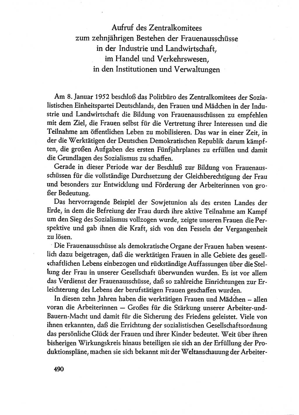 Dokumente der Sozialistischen Einheitspartei Deutschlands (SED) [Deutsche Demokratische Republik (DDR)] 1960-1961, Seite 490 (Dok. SED DDR 1960-1961, S. 490)