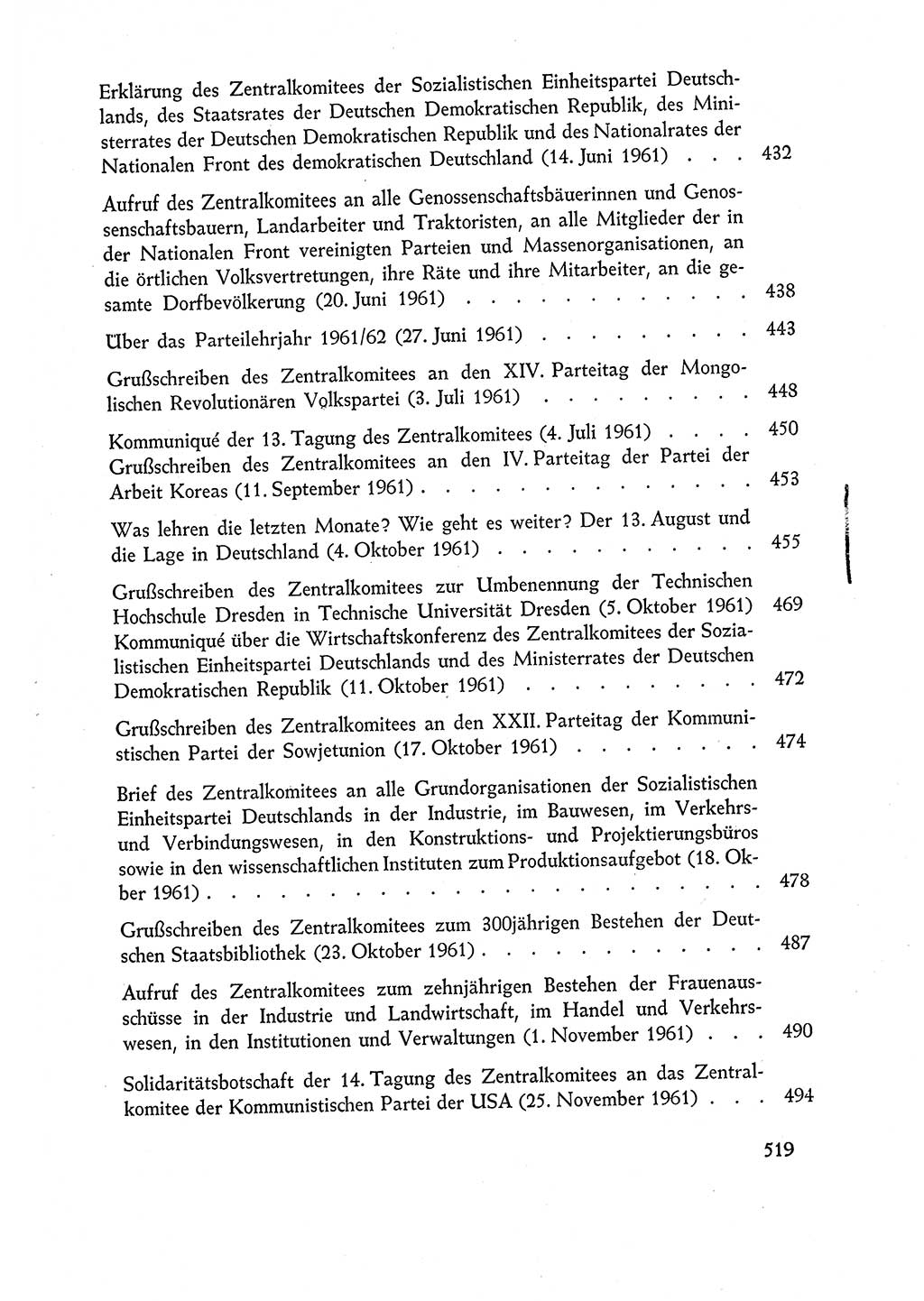 Dokumente der Sozialistischen Einheitspartei Deutschlands (SED) [Deutsche Demokratische Republik (DDR)] 1960-1961, Seite 519 (Dok. SED DDR 1960-1961, S. 519)