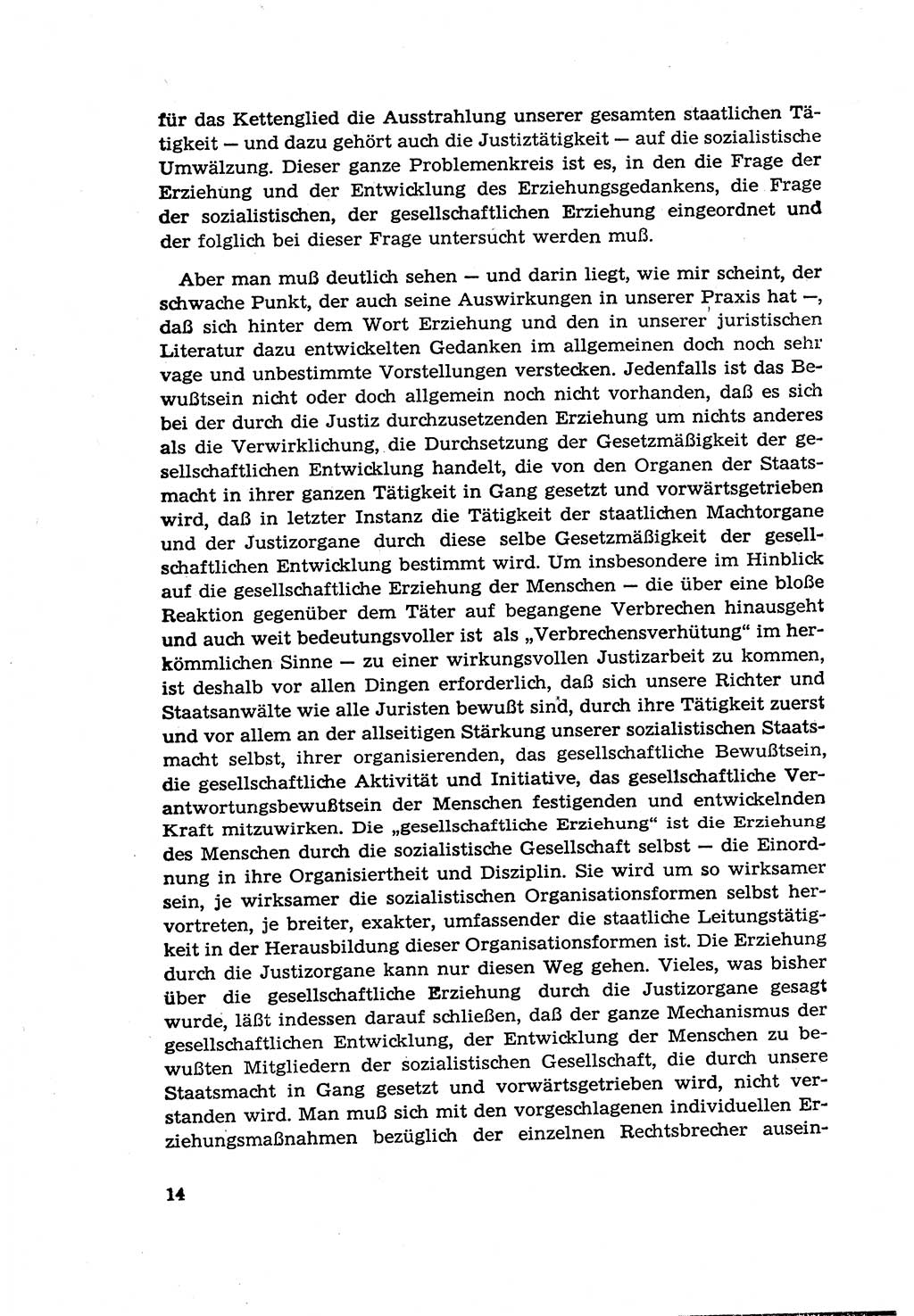 Zur Entwicklung des sozialistischen Strafrechts der Deutschen Demokratischen Republik (DDR) 1960, Seite 14 (Entw. soz. Strafr. DDR 1960, S. 14)