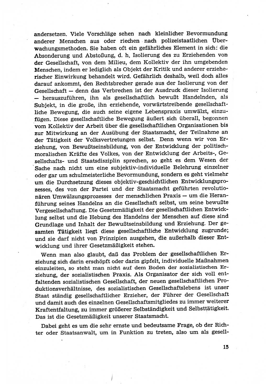 Zur Entwicklung des sozialistischen Strafrechts der Deutschen Demokratischen Republik (DDR) 1960, Seite 15 (Entw. soz. Strafr. DDR 1960, S. 15)
