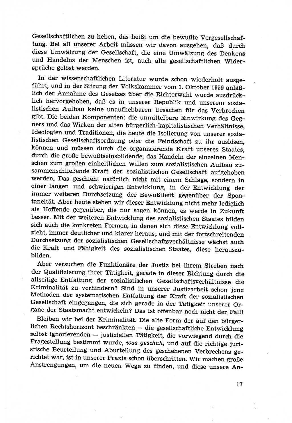Zur Entwicklung des sozialistischen Strafrechts der Deutschen Demokratischen Republik (DDR) 1960, Seite 17 (Entw. soz. Strafr. DDR 1960, S. 17)