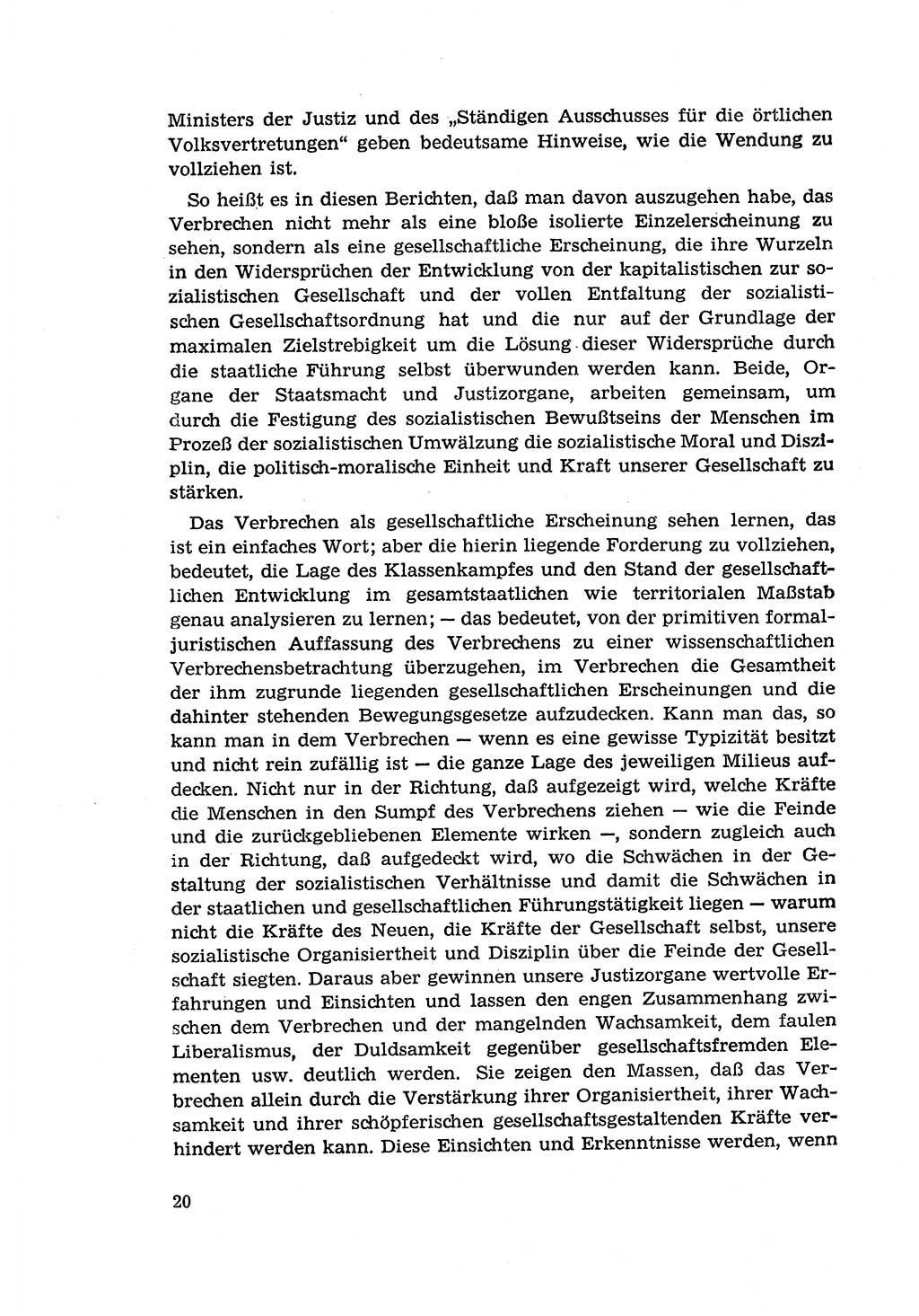 Zur Entwicklung des sozialistischen Strafrechts der Deutschen Demokratischen Republik (DDR) 1960, Seite 20 (Entw. soz. Strafr. DDR 1960, S. 20)
