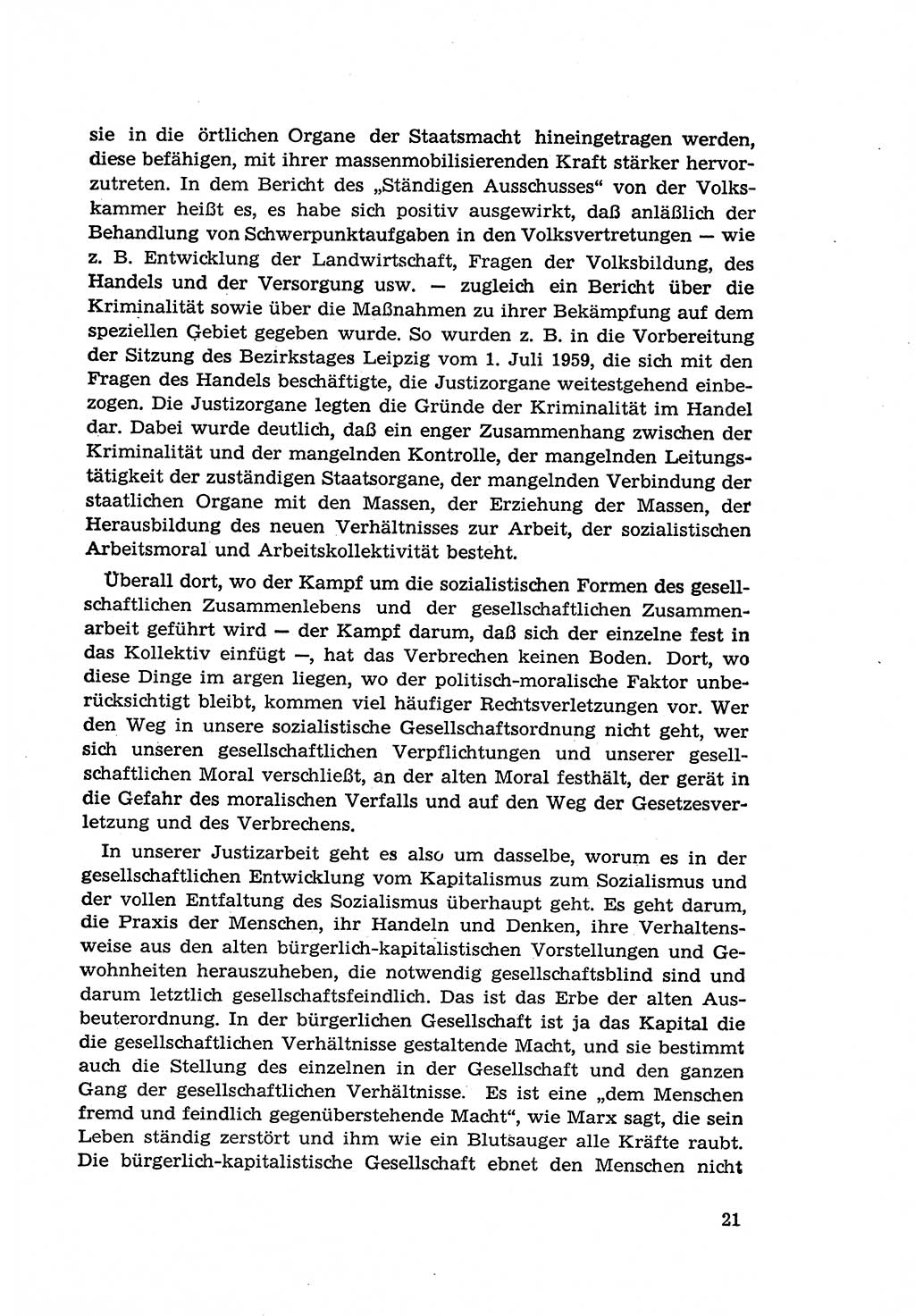 Zur Entwicklung des sozialistischen Strafrechts der Deutschen Demokratischen Republik (DDR) 1960, Seite 21 (Entw. soz. Strafr. DDR 1960, S. 21)