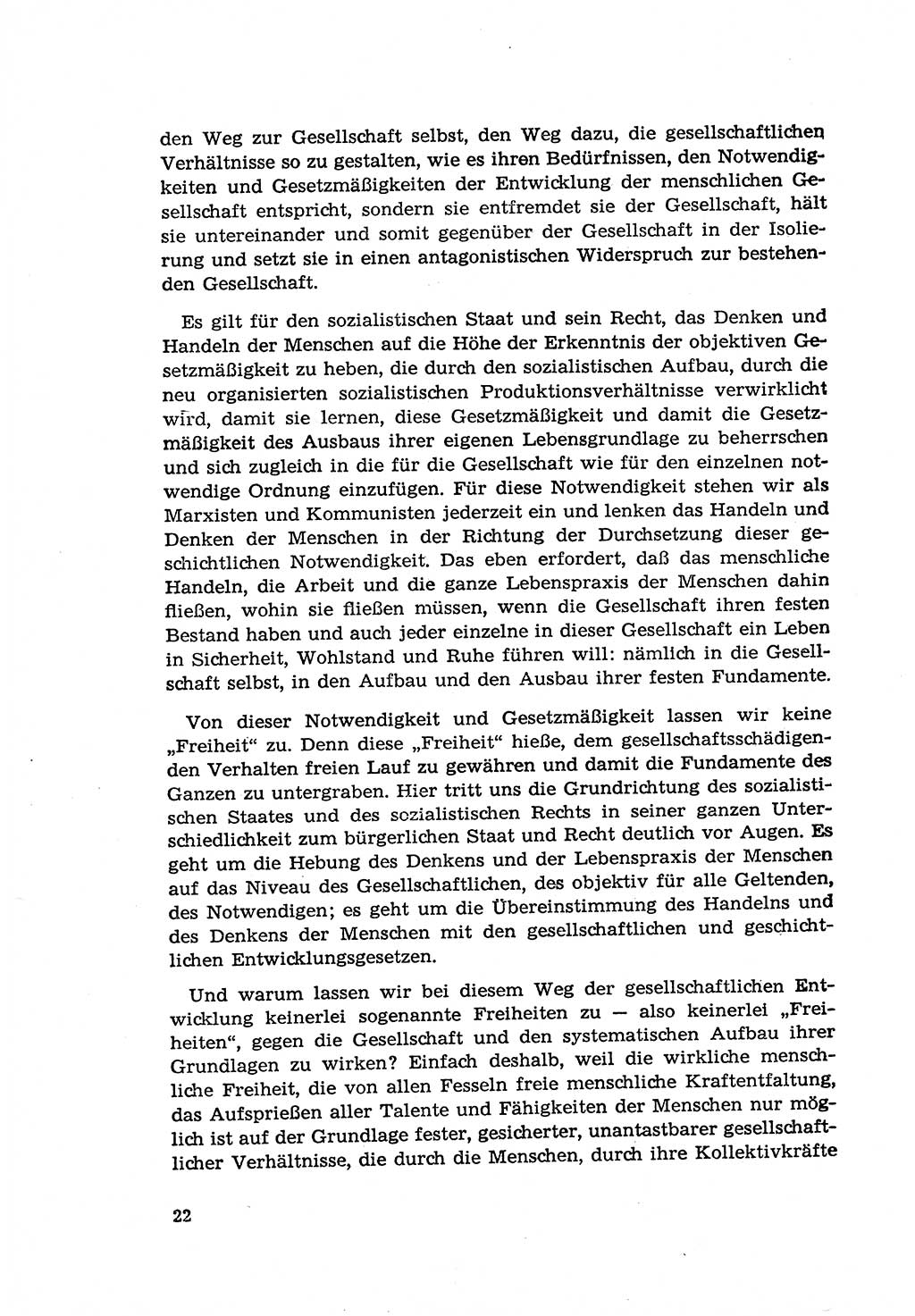 Zur Entwicklung des sozialistischen Strafrechts der Deutschen Demokratischen Republik (DDR) 1960, Seite 22 (Entw. soz. Strafr. DDR 1960, S. 22)