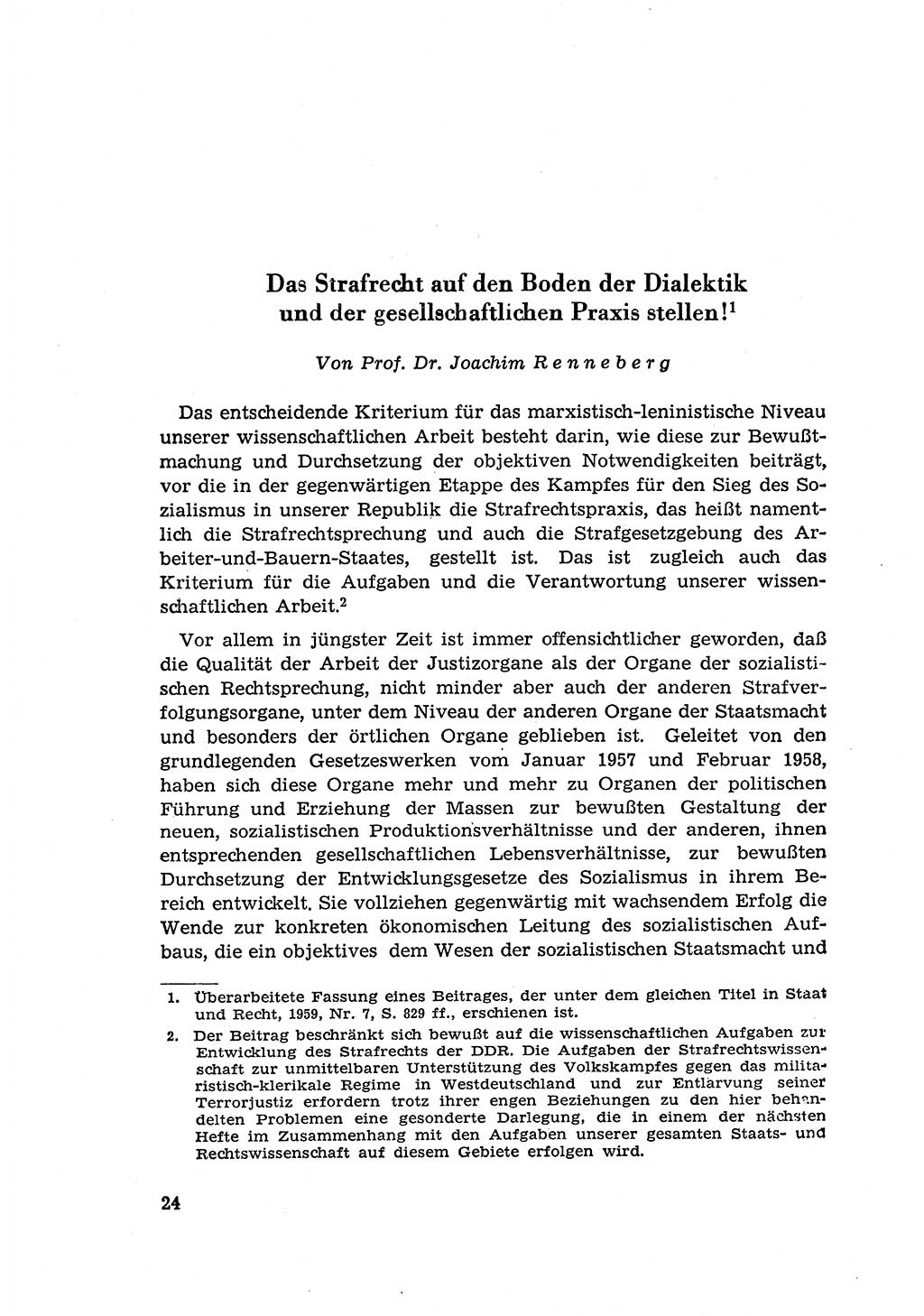 Zur Entwicklung des sozialistischen Strafrechts der Deutschen Demokratischen Republik (DDR) 1960, Seite 24 (Entw. soz. Strafr. DDR 1960, S. 24)