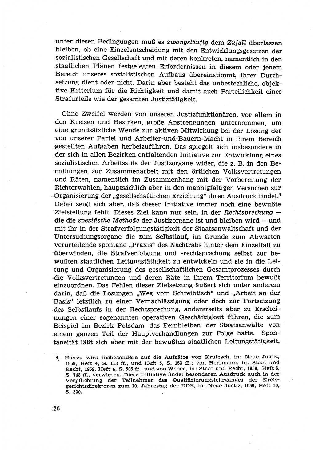 Zur Entwicklung des sozialistischen Strafrechts der Deutschen Demokratischen Republik (DDR) 1960, Seite 26 (Entw. soz. Strafr. DDR 1960, S. 26)