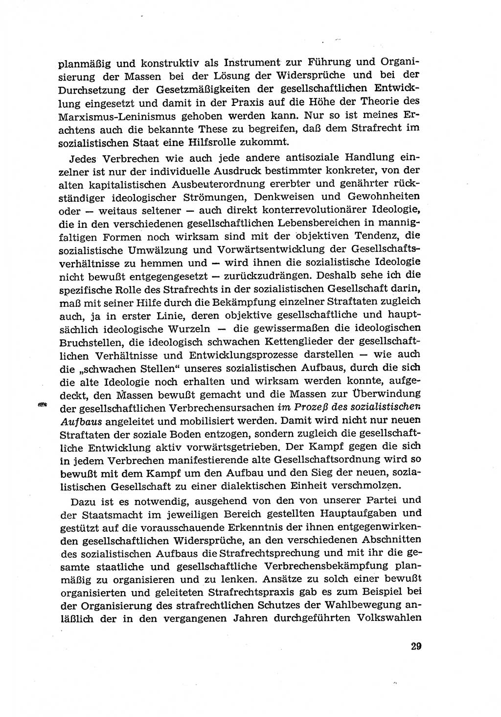 Zur Entwicklung des sozialistischen Strafrechts der Deutschen Demokratischen Republik (DDR) 1960, Seite 29 (Entw. soz. Strafr. DDR 1960, S. 29)