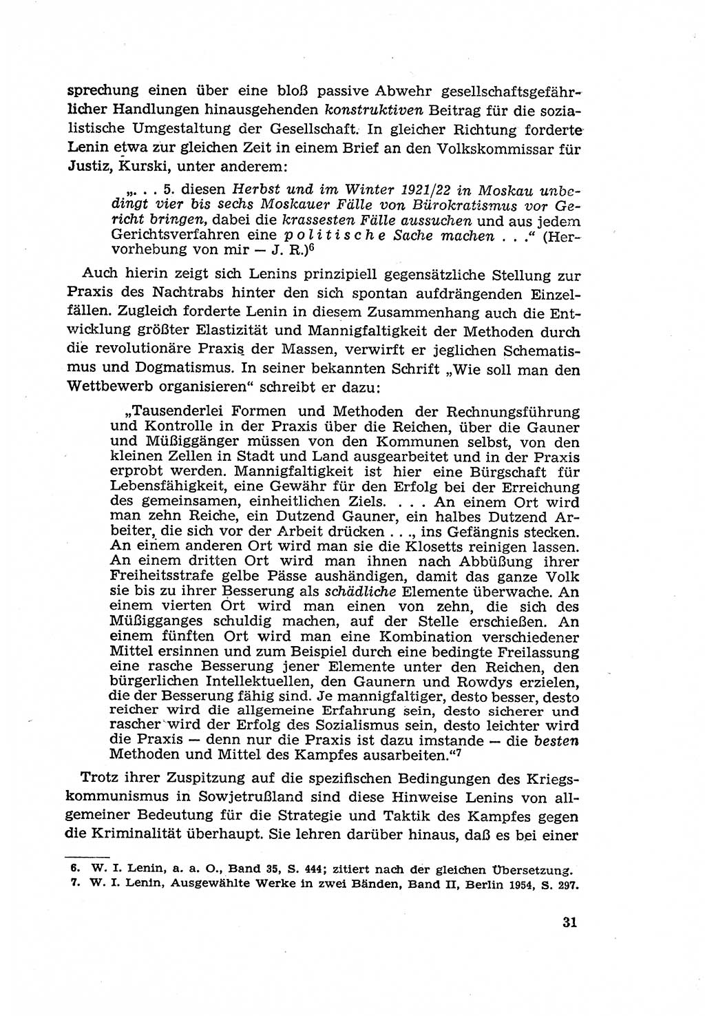 Zur Entwicklung des sozialistischen Strafrechts der Deutschen Demokratischen Republik (DDR) 1960, Seite 31 (Entw. soz. Strafr. DDR 1960, S. 31)