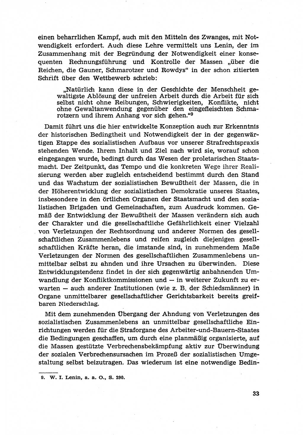Zur Entwicklung des sozialistischen Strafrechts der Deutschen Demokratischen Republik (DDR) 1960, Seite 33 (Entw. soz. Strafr. DDR 1960, S. 33)