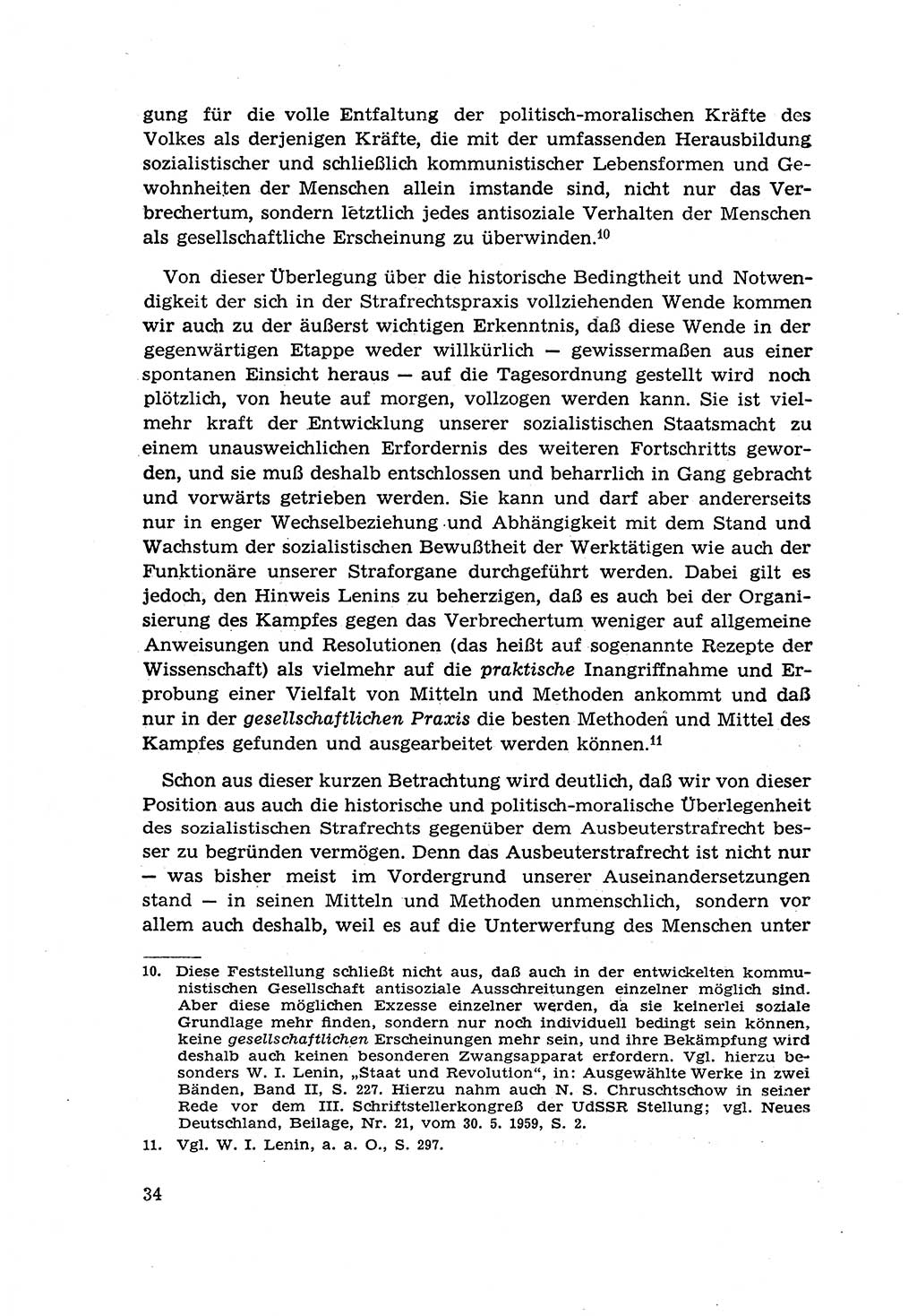 Zur Entwicklung des sozialistischen Strafrechts der Deutschen Demokratischen Republik (DDR) 1960, Seite 34 (Entw. soz. Strafr. DDR 1960, S. 34)