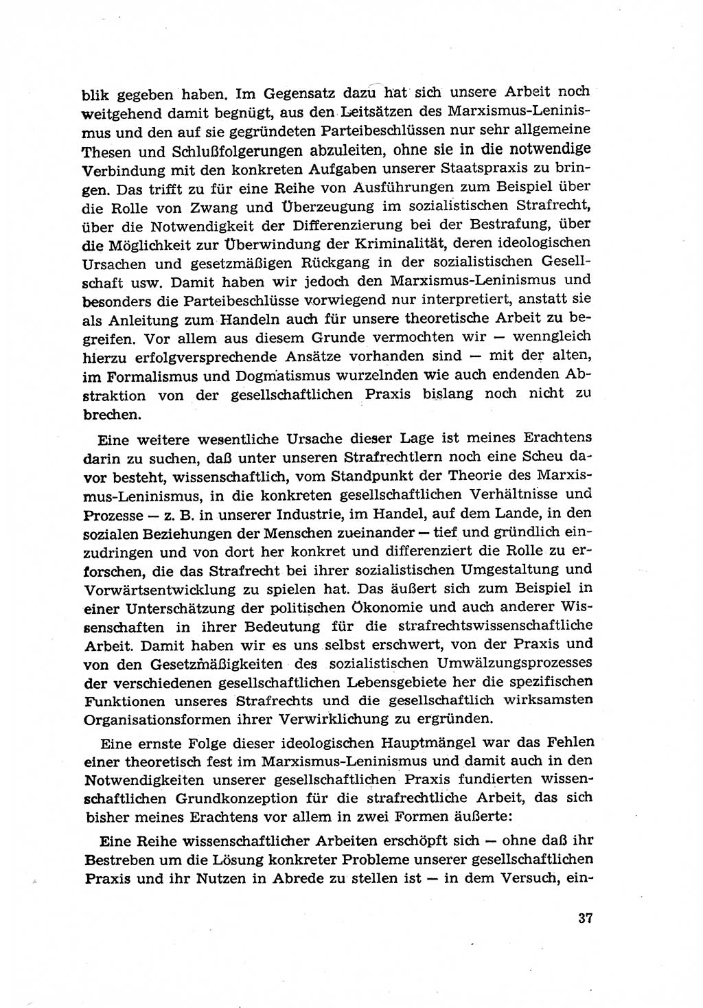 Zur Entwicklung des sozialistischen Strafrechts der Deutschen Demokratischen Republik (DDR) 1960, Seite 37 (Entw. soz. Strafr. DDR 1960, S. 37)