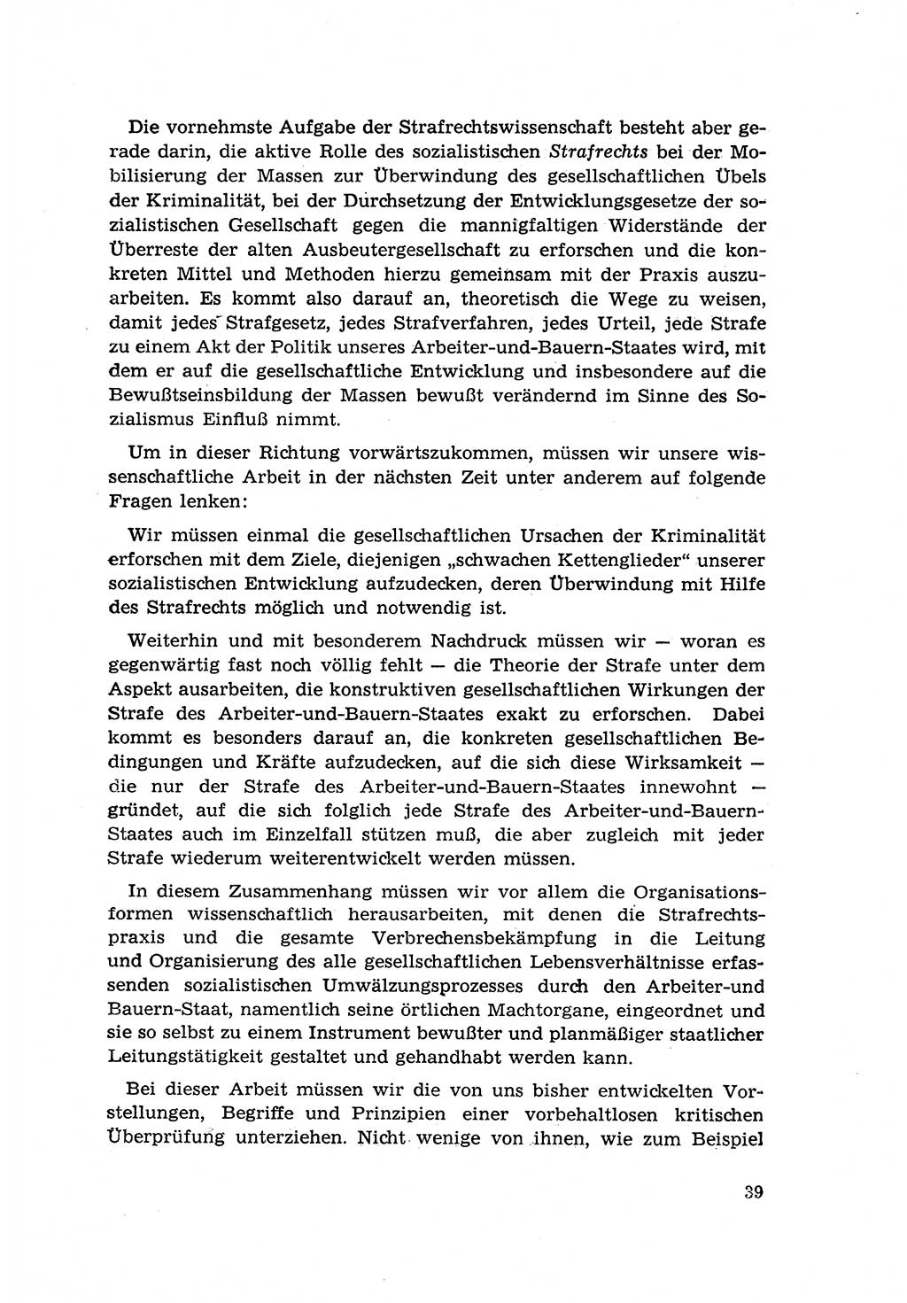 Zur Entwicklung des sozialistischen Strafrechts der Deutschen Demokratischen Republik (DDR) 1960, Seite 39 (Entw. soz. Strafr. DDR 1960, S. 39)