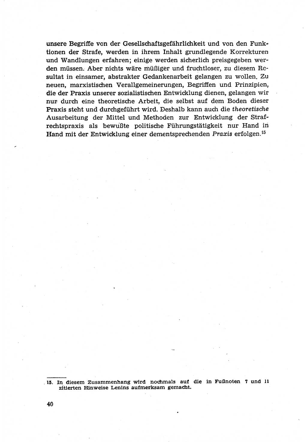 Zur Entwicklung des sozialistischen Strafrechts der Deutschen Demokratischen Republik (DDR) 1960, Seite 40 (Entw. soz. Strafr. DDR 1960, S. 40)