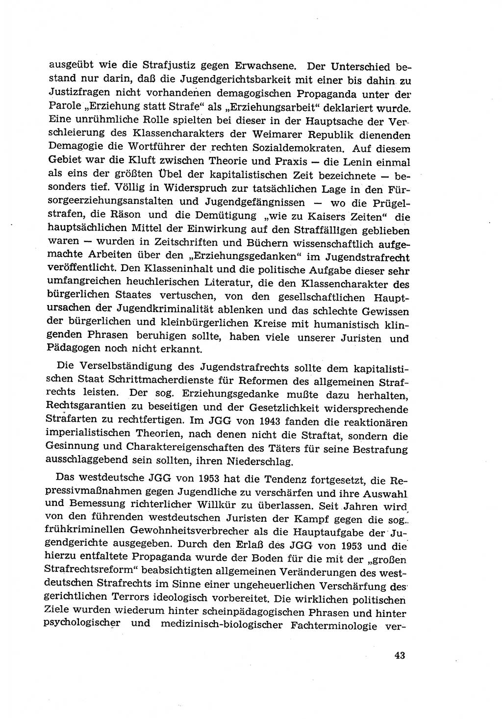 Zur Entwicklung des sozialistischen Strafrechts der Deutschen Demokratischen Republik (DDR) 1960, Seite 43 (Entw. soz. Strafr. DDR 1960, S. 43)