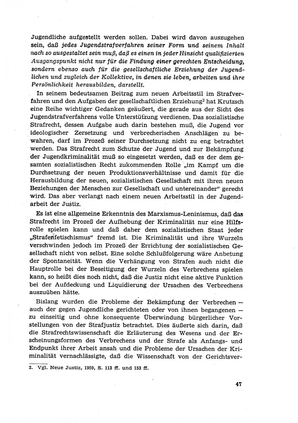 Zur Entwicklung des sozialistischen Strafrechts der Deutschen Demokratischen Republik (DDR) 1960, Seite 47 (Entw. soz. Strafr. DDR 1960, S. 47)