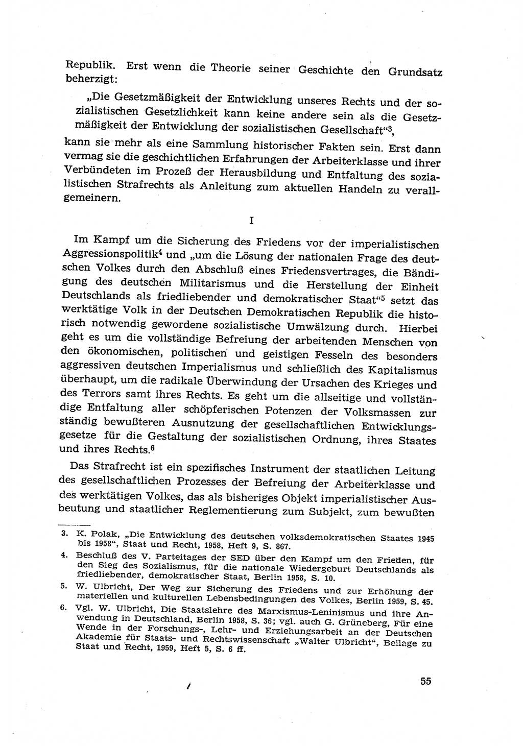 Zur Entwicklung des sozialistischen Strafrechts der Deutschen Demokratischen Republik (DDR) 1960, Seite 55 (Entw. soz. Strafr. DDR 1960, S. 55)