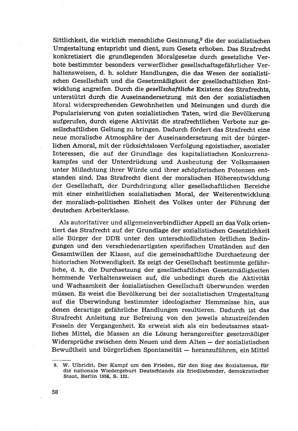 Zur Entwicklung des sozialistischen Strafrechts der Deutschen Demokratischen Republik (DDR) 1960, Seite 58 (Entw. soz. Strafr. DDR 1960, S. 58)