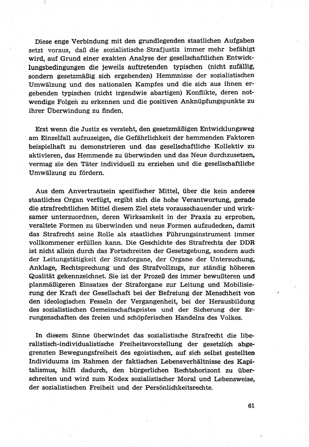 Zur Entwicklung des sozialistischen Strafrechts der Deutschen Demokratischen Republik (DDR) 1960, Seite 61 (Entw. soz. Strafr. DDR 1960, S. 61)