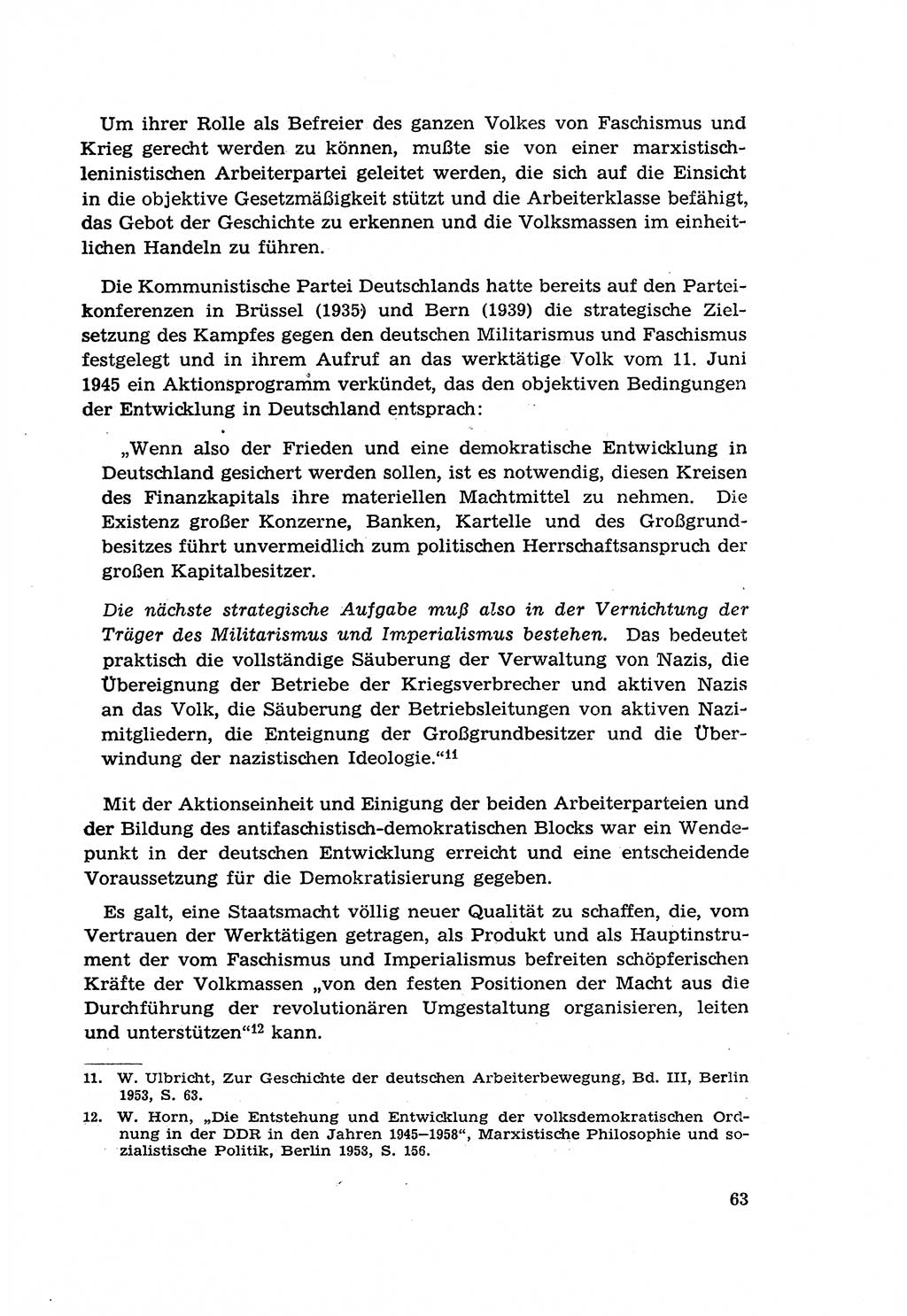 Zur Entwicklung des sozialistischen Strafrechts der Deutschen Demokratischen Republik (DDR) 1960, Seite 63 (Entw. soz. Strafr. DDR 1960, S. 63)