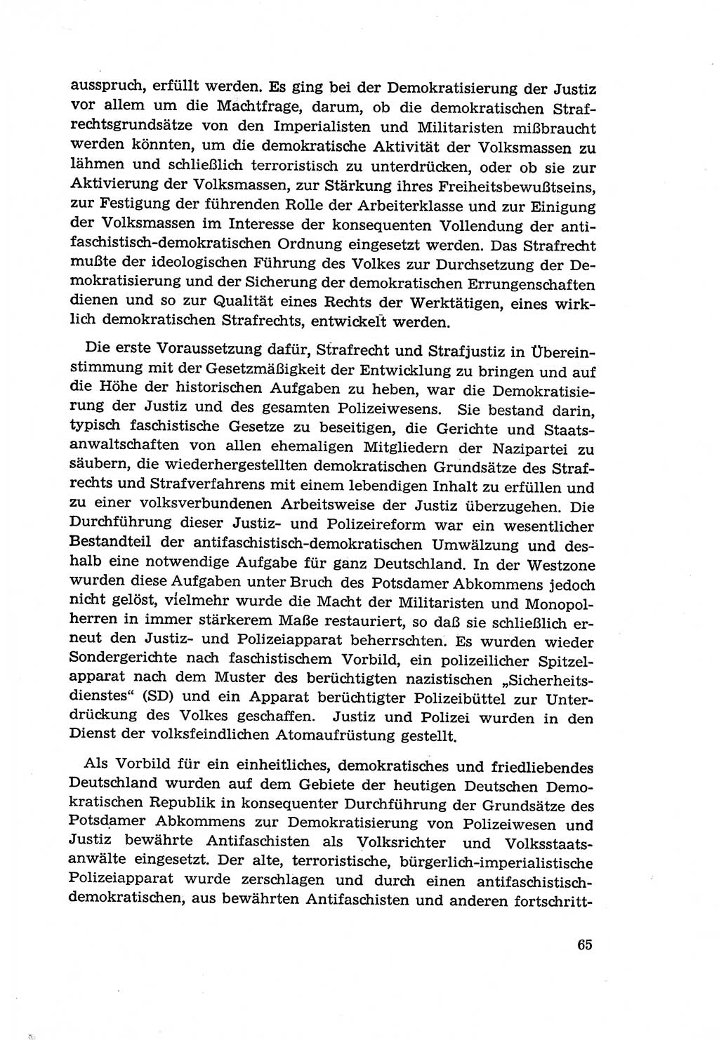 Zur Entwicklung des sozialistischen Strafrechts der Deutschen Demokratischen Republik (DDR) 1960, Seite 65 (Entw. soz. Strafr. DDR 1960, S. 65)